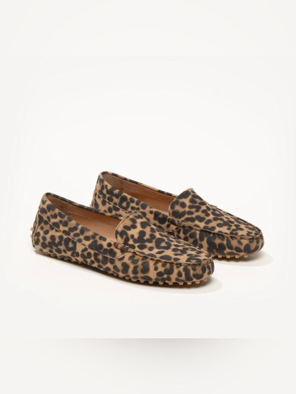 M.Gemi The Felize Leopard Print Suede Driving Loafers EU 37